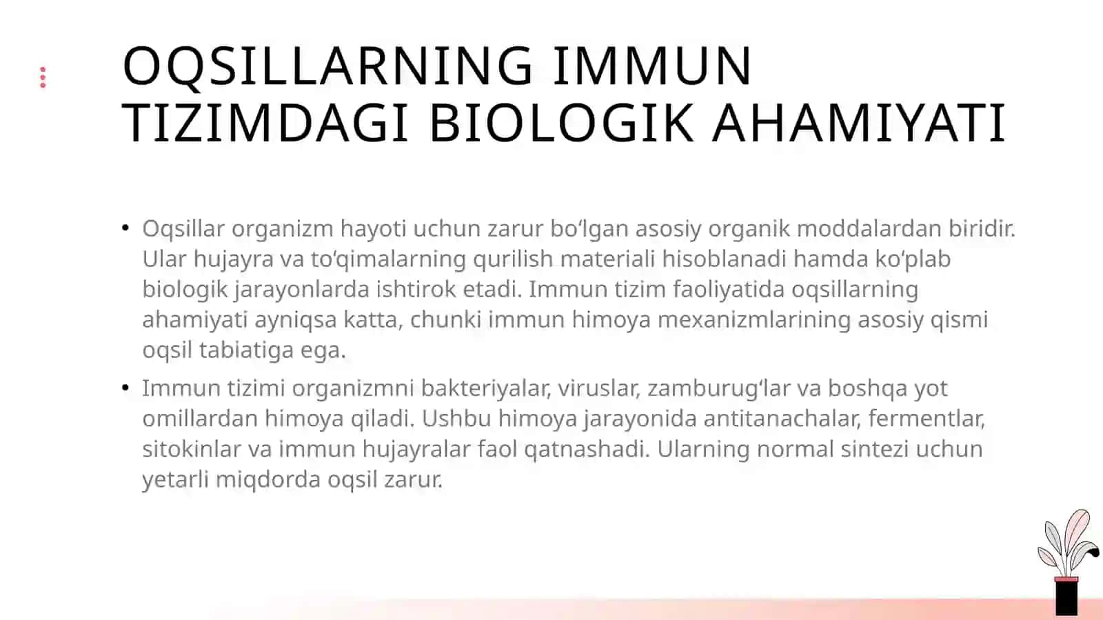 Oqsillarning immun tizimga ta’siri 2