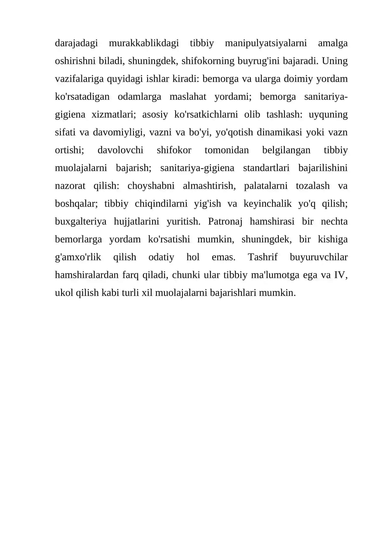 PATRANAJ HAMSHIRASINING VAZIFALARI 2