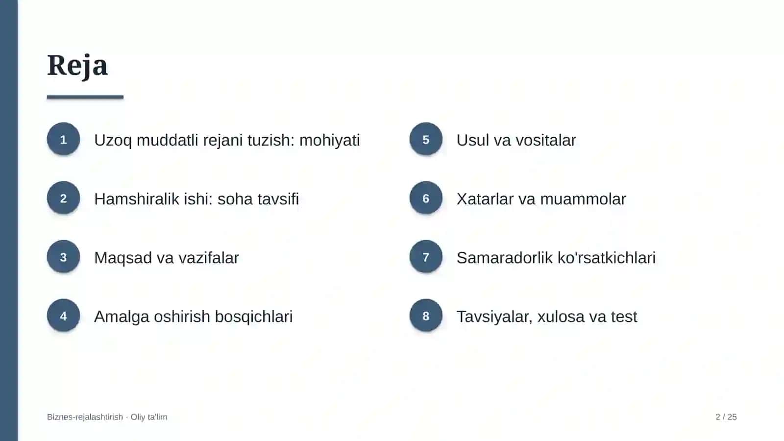 Hamshiralik ishida uzoq muddatli rejani tuzish 2