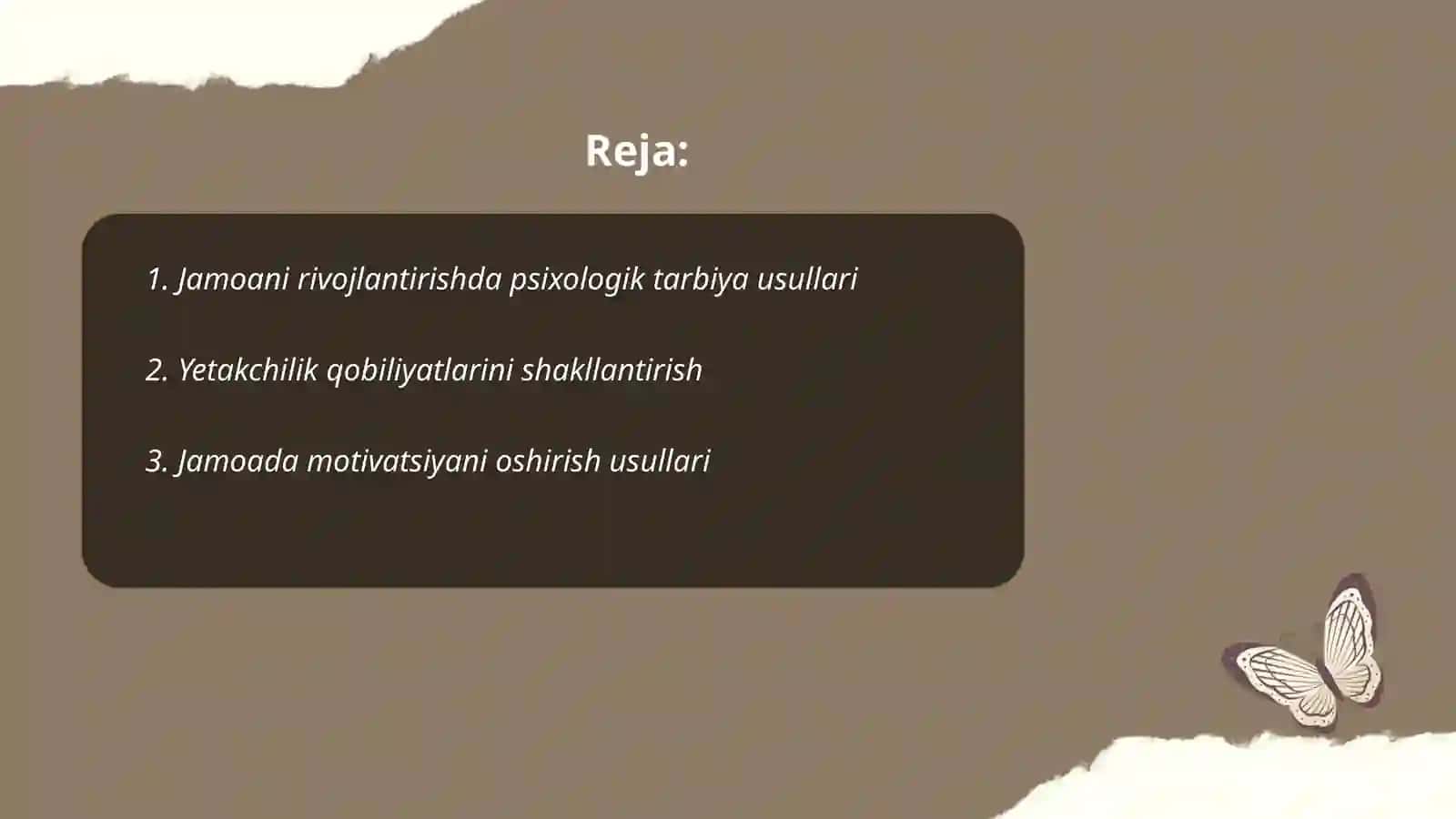 Jamoani rivojlanishida tarbiya usullari 2