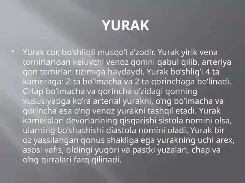 Yurak tuzilishi 2