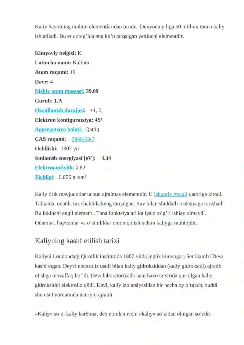 Kaliy elementi 2