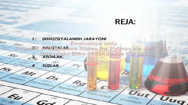 Kislota, ishqor va tuzlarning dissotsiyalanish 2