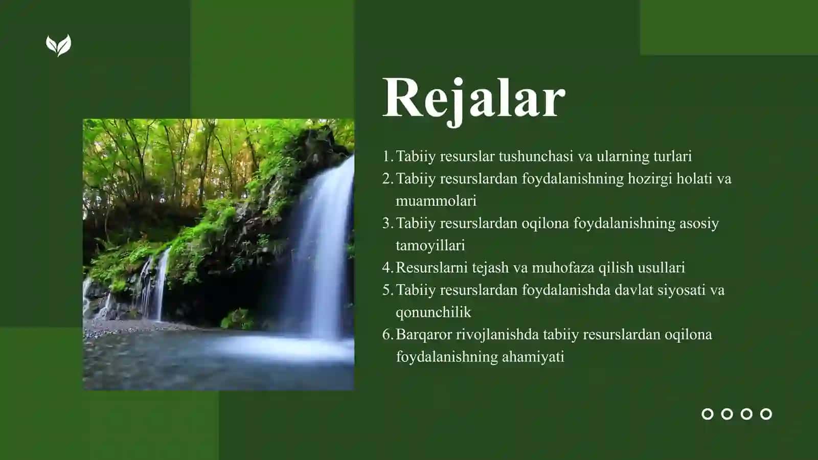 TABIIY RESURSLARDAN OQILONA FOYDALANISH ASOSLARI 2