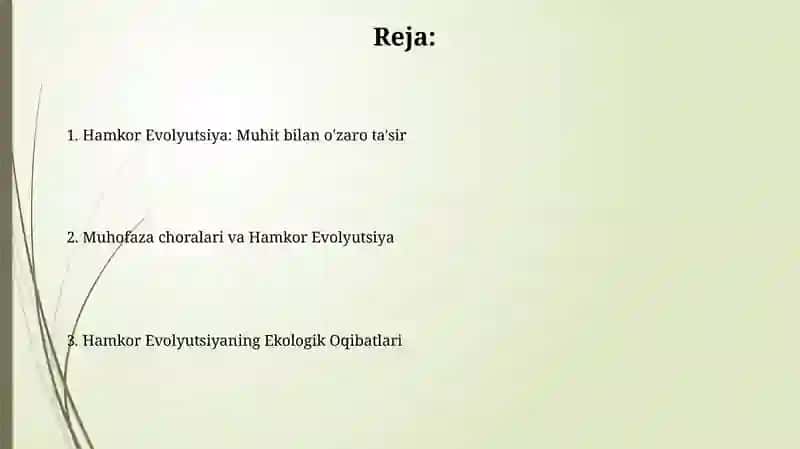Muhitshunoslik va Hamkorlik Evolyutsiyasi 2