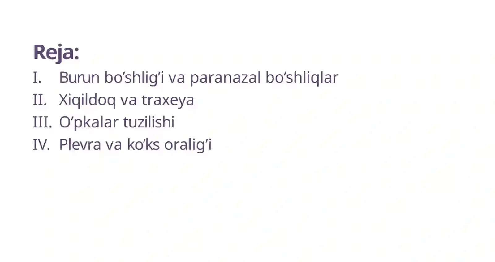 Splaxnologiya: Nafas sistemasi 2