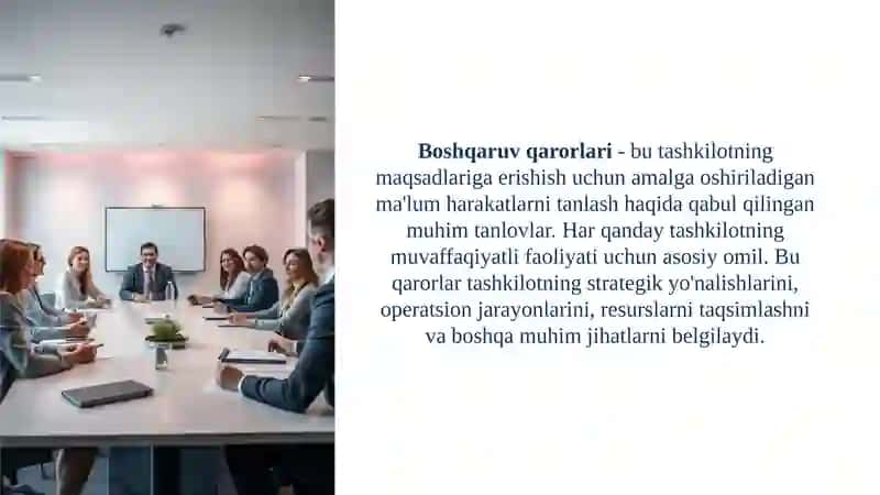 Boshqaruv qarorlarini qabul qilish 2