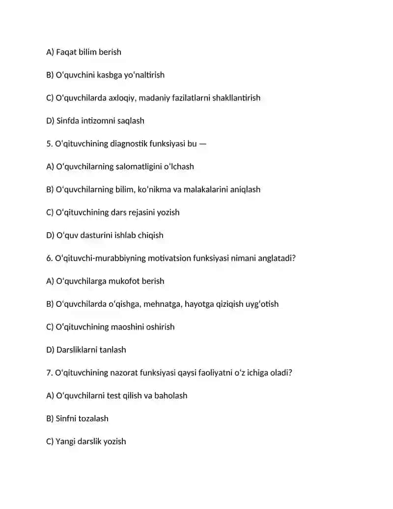 O‘qituvchi-murabbiyning ko‘p qirrali funksiyalari 2