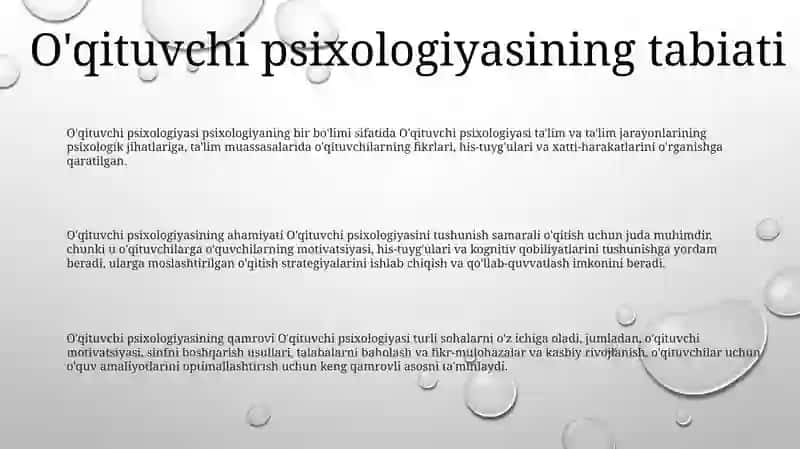 Oʻqituvchi Psixologiyasi 2
