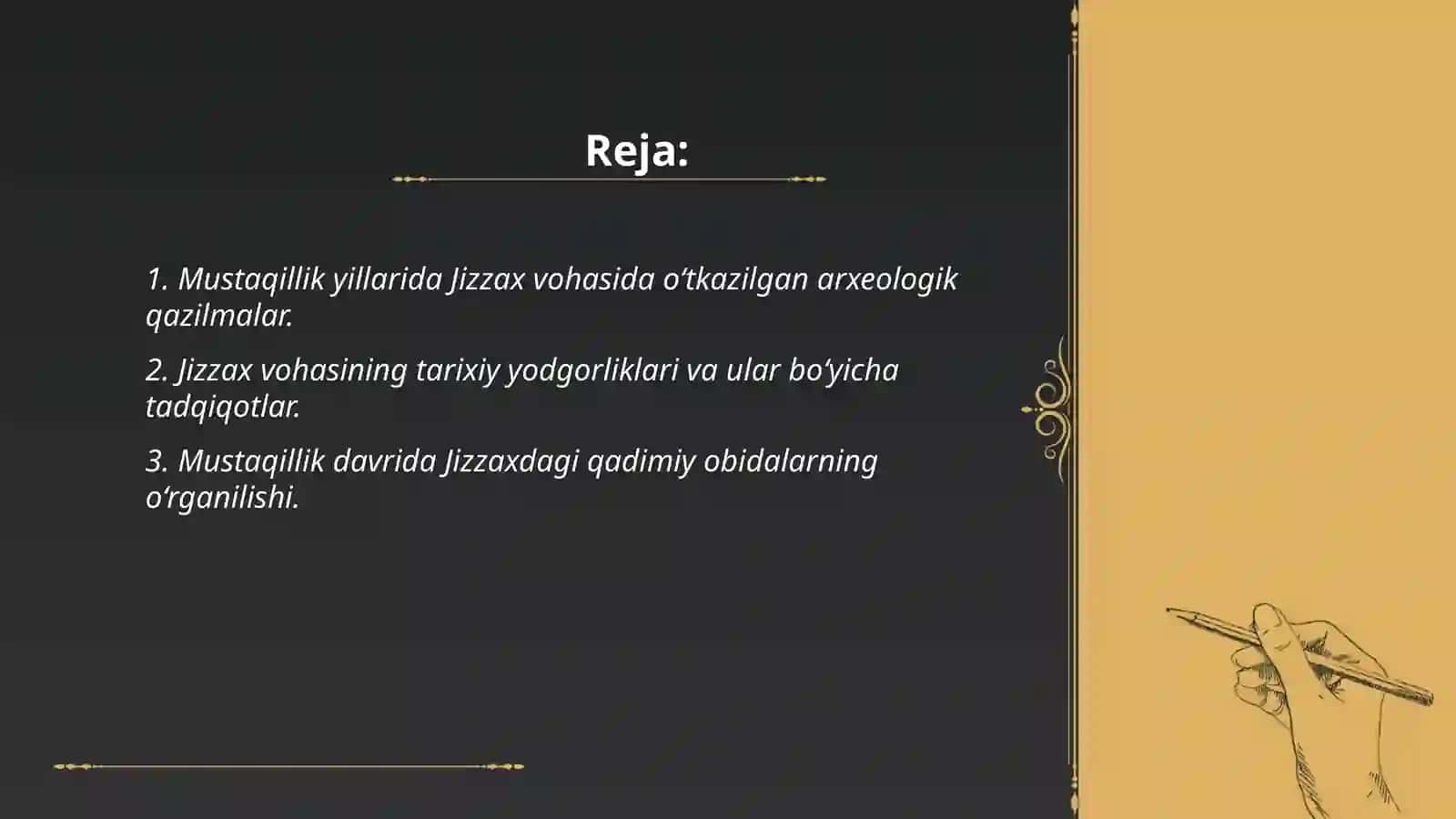 Arxeologik tadqiqotlar Jizzax vohasida 2