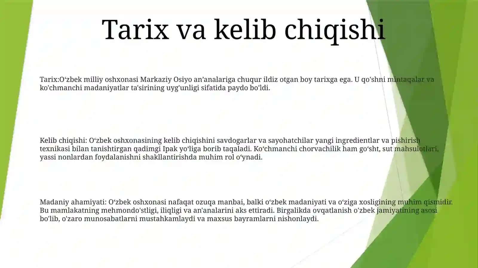 Ózbek Oshxonasi MillatDurdonasi 2