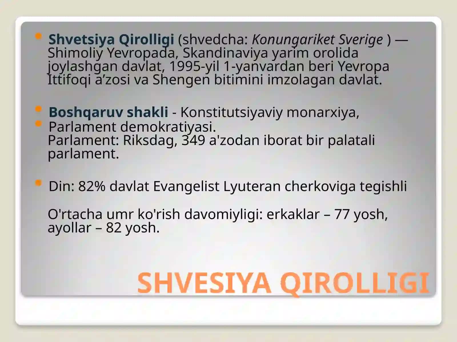 Shvetsiya Qirolligi 2