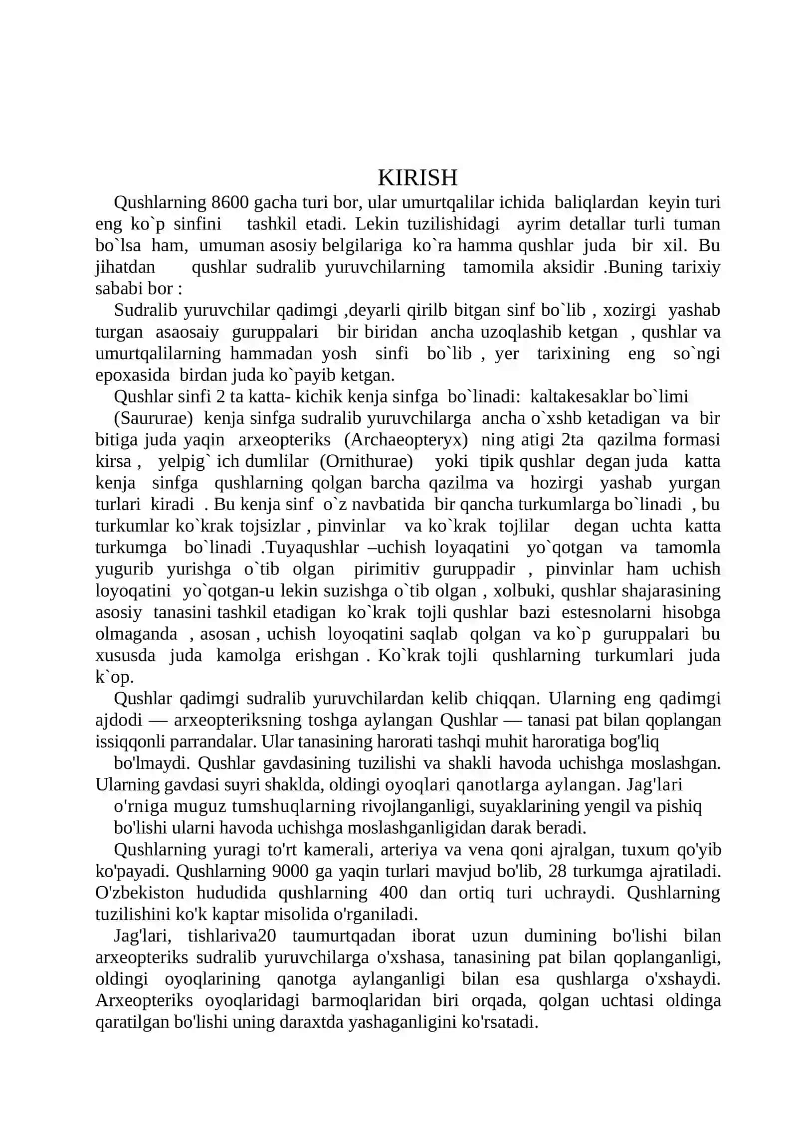 Qushlarning kelib chiqishi va evolyutsiyasi 2