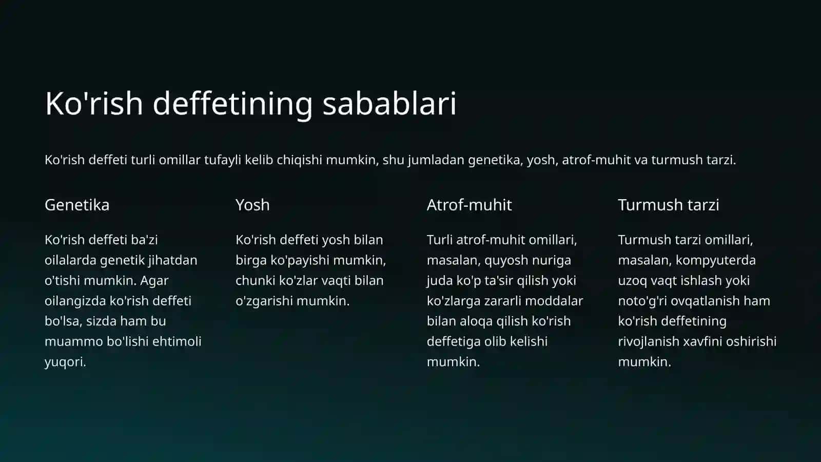 Ko'rish deffeti nima? 2