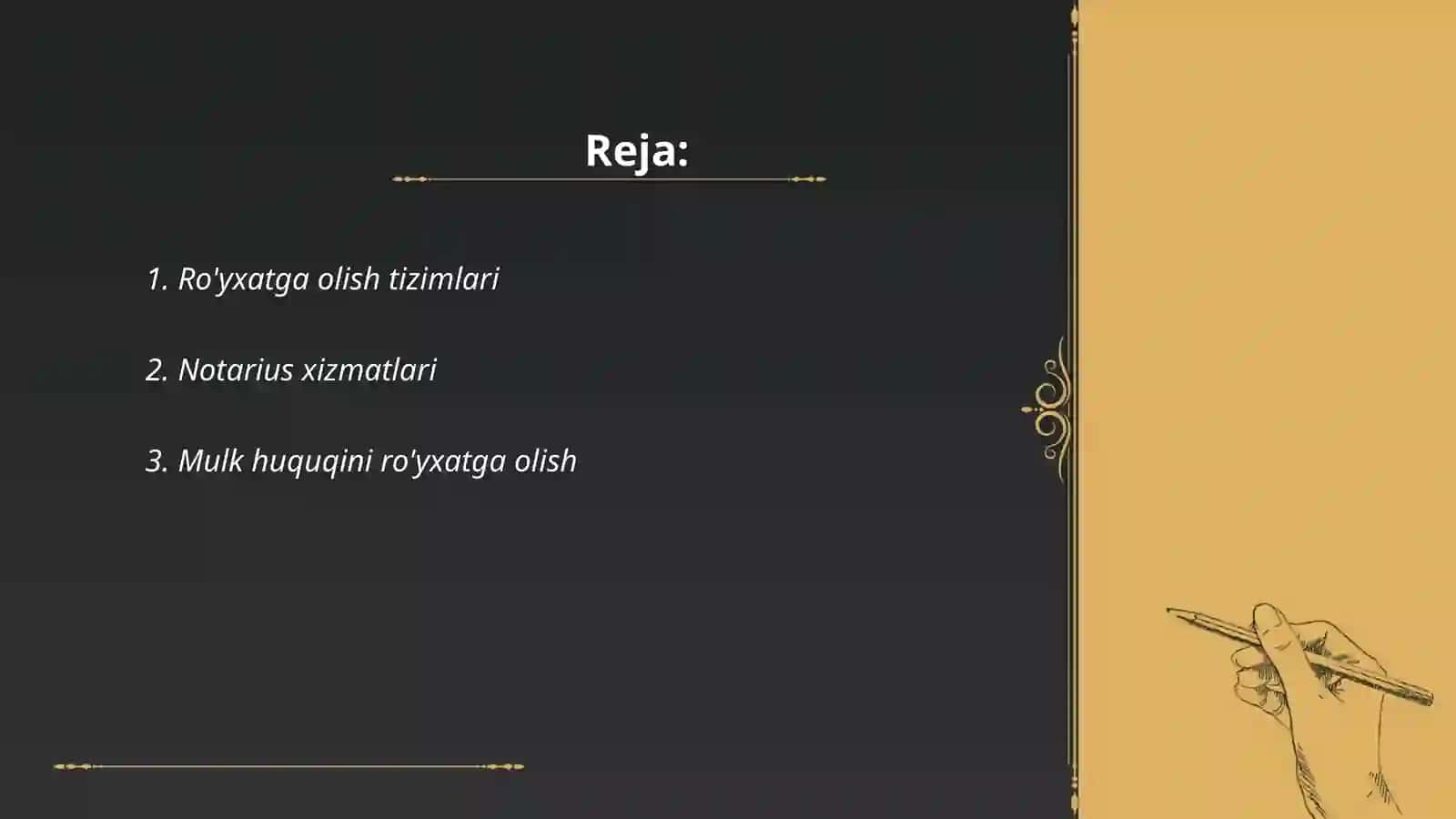 Ro'yxatga olish tizimlari 2