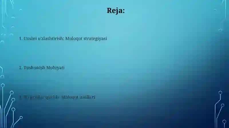 Muloqot texnikasi va usullari 2