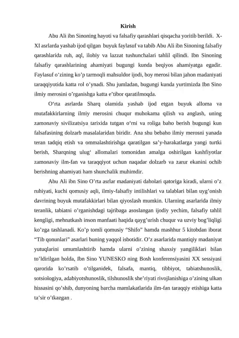Abu Ali Ibn Sinoning falsafiy qarashlari 2