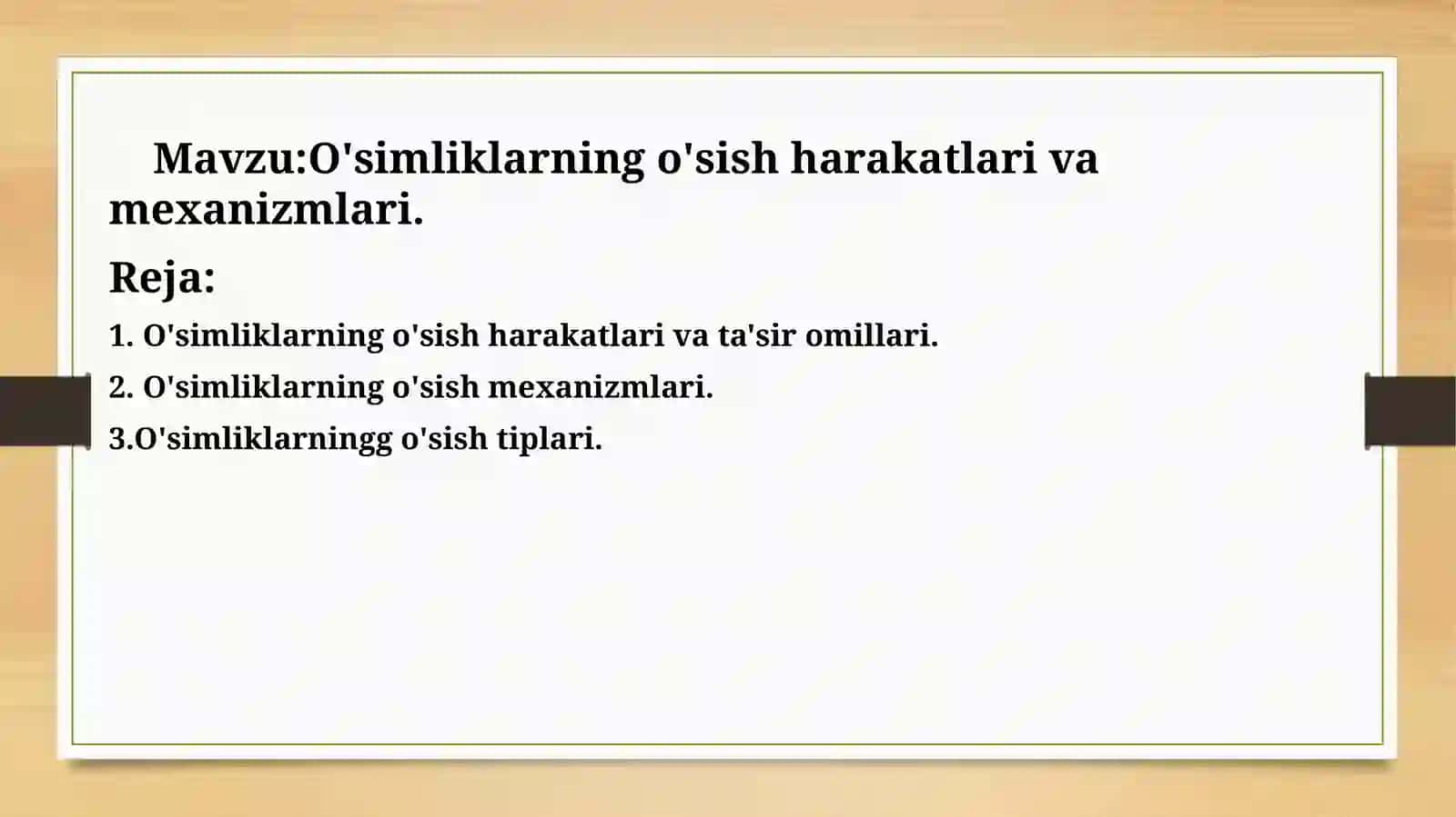 O'simliklarning o'sish harakatlari va mexanizmlari 2