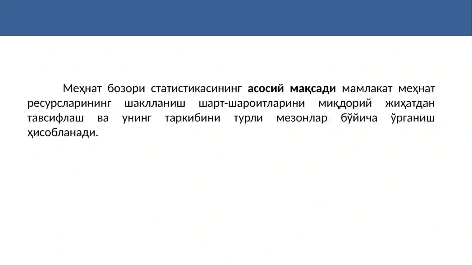 МЕҲНАТ БОЗОРИ СТАТИСТИКАСИ 2