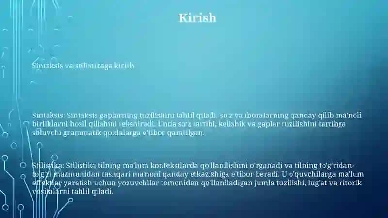 Sintaktik Uslubiyat 2