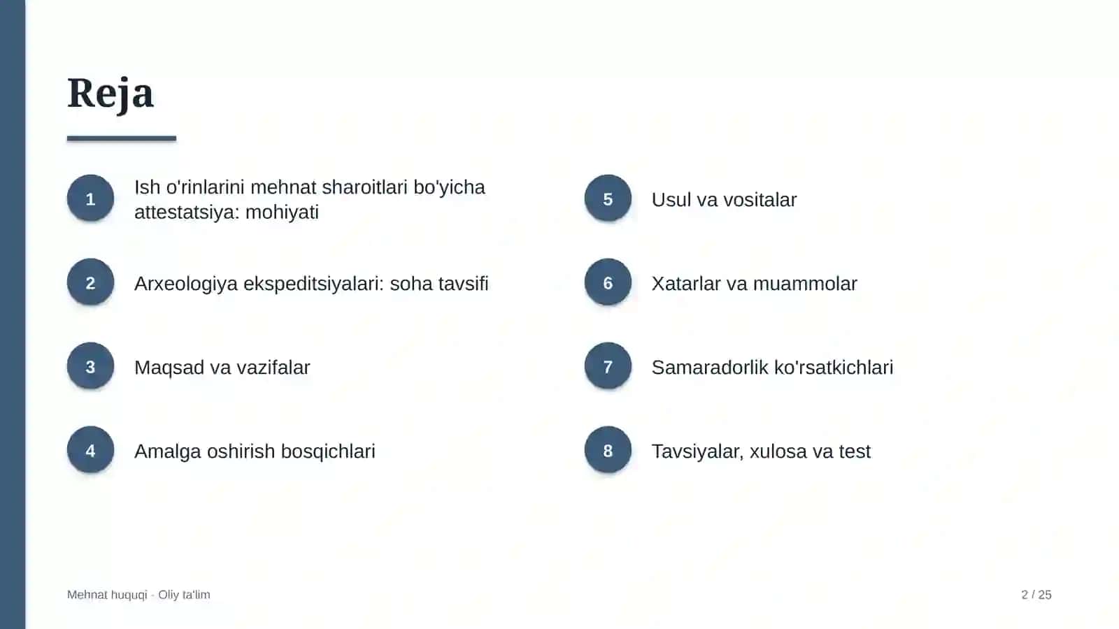 Arxeologiya ekspeditsiyalarida ish o'rinlarini mehnat sharoitlari bo'yicha attestatsiyadan o'tkazish 2