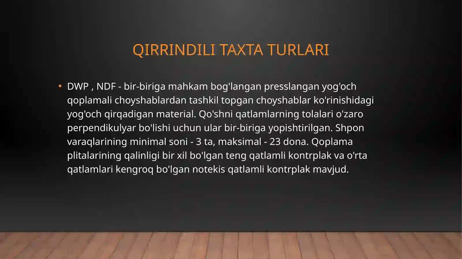 QIRRINDILI TAXTA TURLARI 2