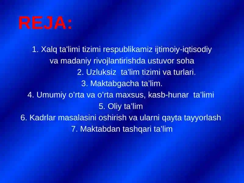 Xalq ta'limi tizimi 2