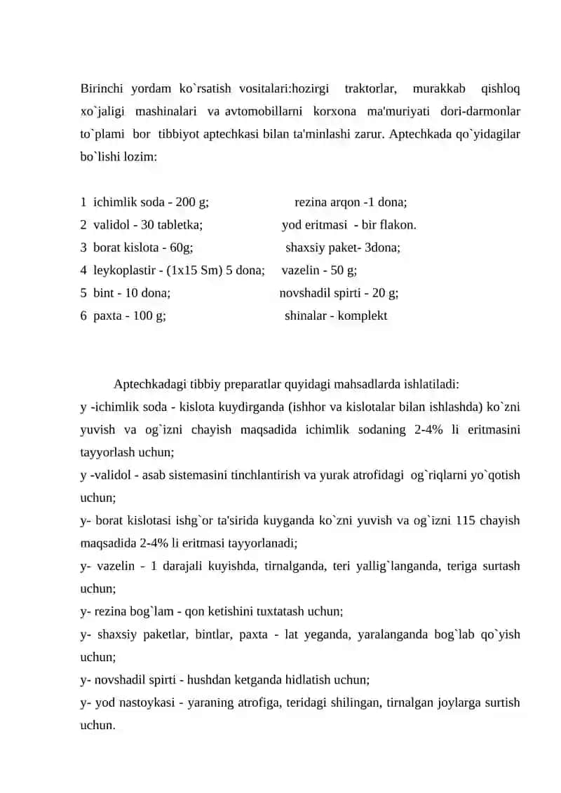 Birinchi tibbiy yordam koʻrsatish 2