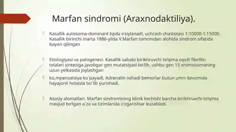 Keng tarqalgan gen kasalliklari. 2