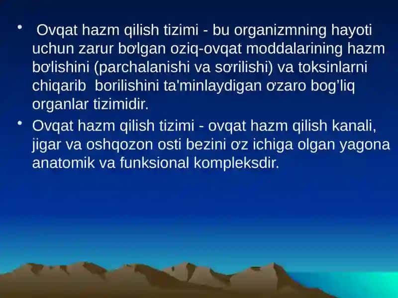 Ovqat hazm qilish tizimi 2