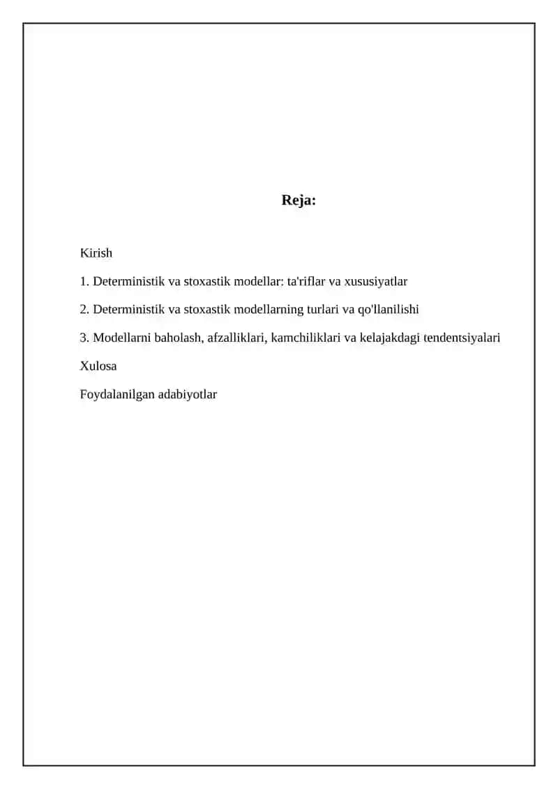 Makroiqtisodiy prognozlash: deterministik va stoxastik modellar 2