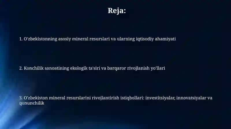 O'zbekistonning foydali qazilmalari 2