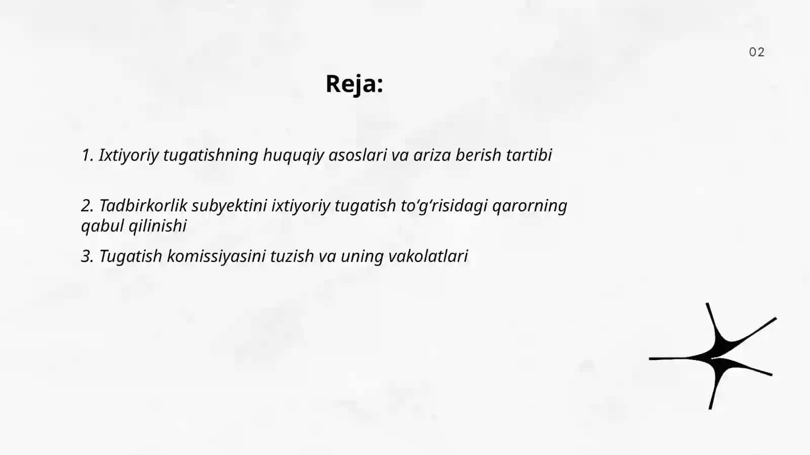 Tadbirkorlik subyektlarini ixtiyoriy tugatish 2
