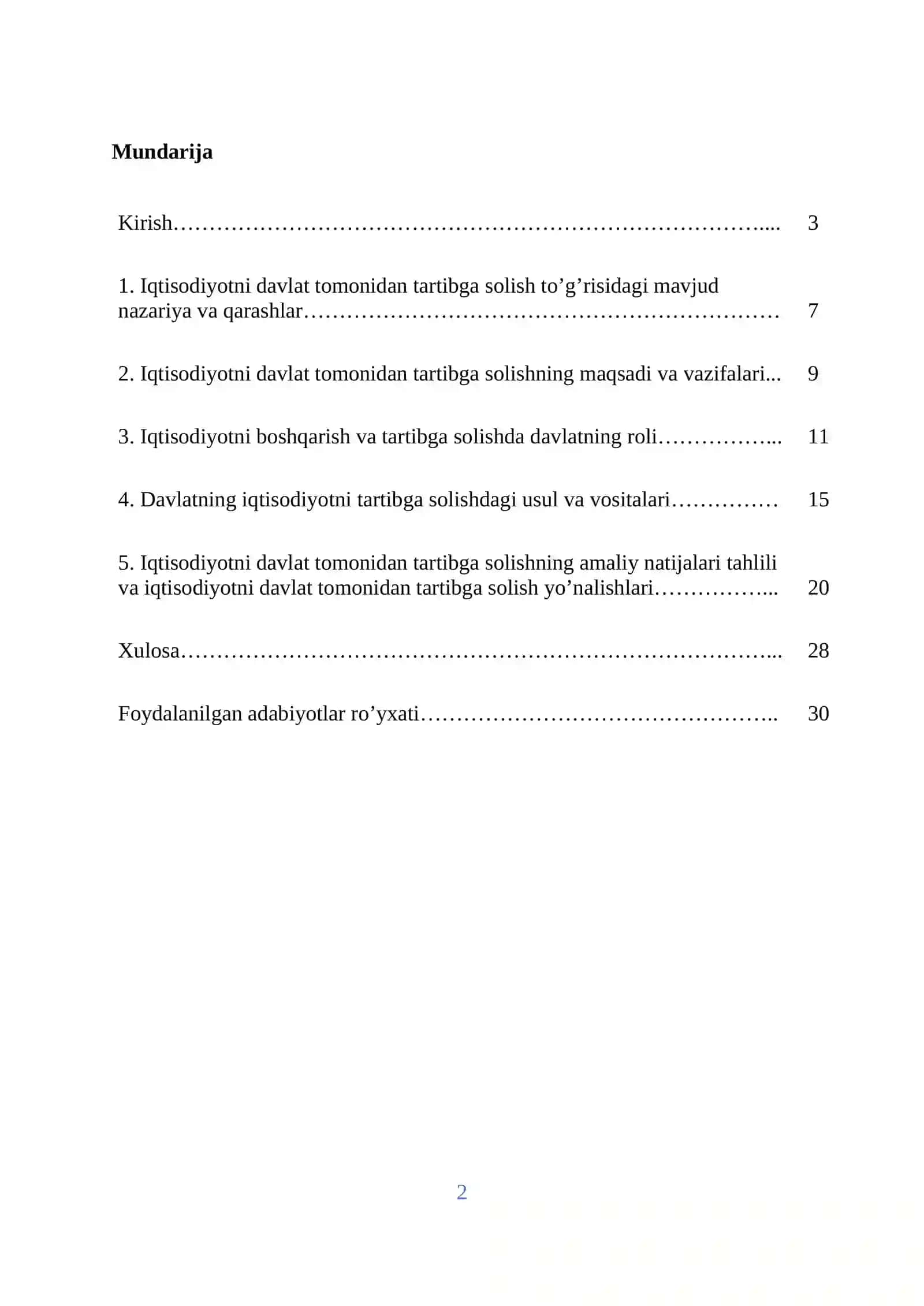 Mikro iqtisodiyot 2