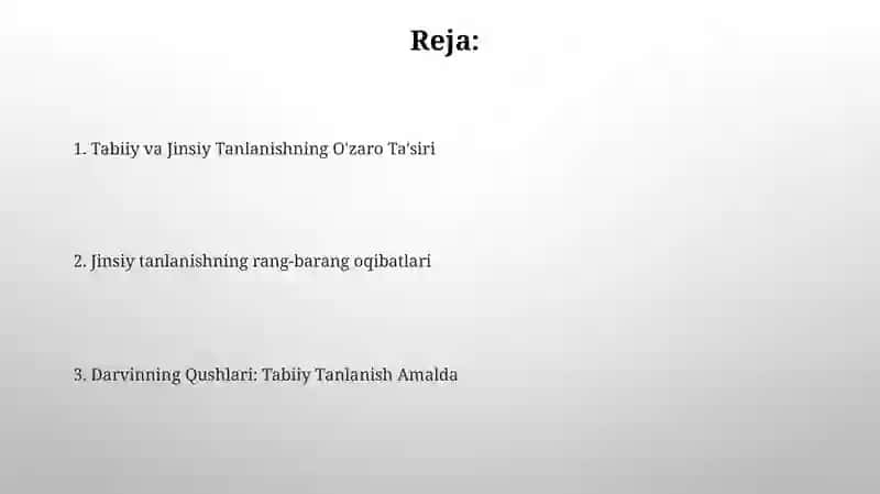 Tabiiy tanlanish amalda 2