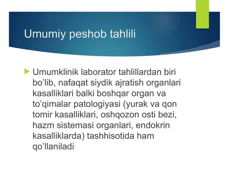 Normal peshob umumiy laborator tahlili 2