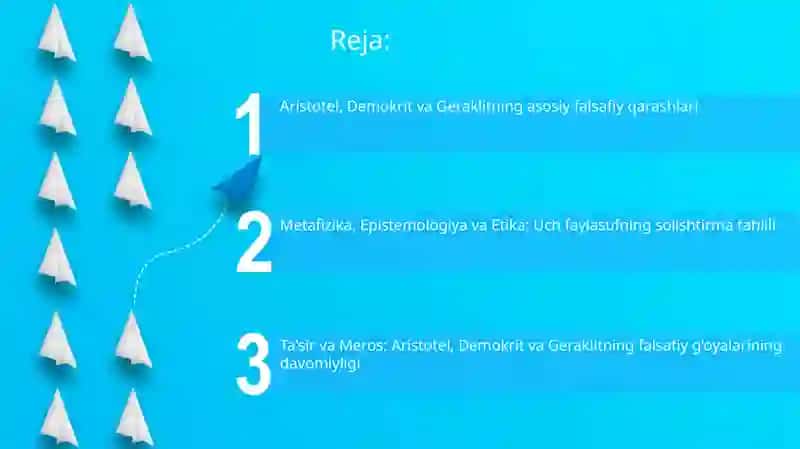 Aristotel, Demokrit va Geraklitning asosiy falsafiy qarashlari 2