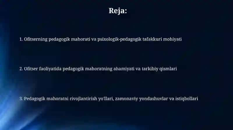 Ofitserning pedagogik mahorati 2