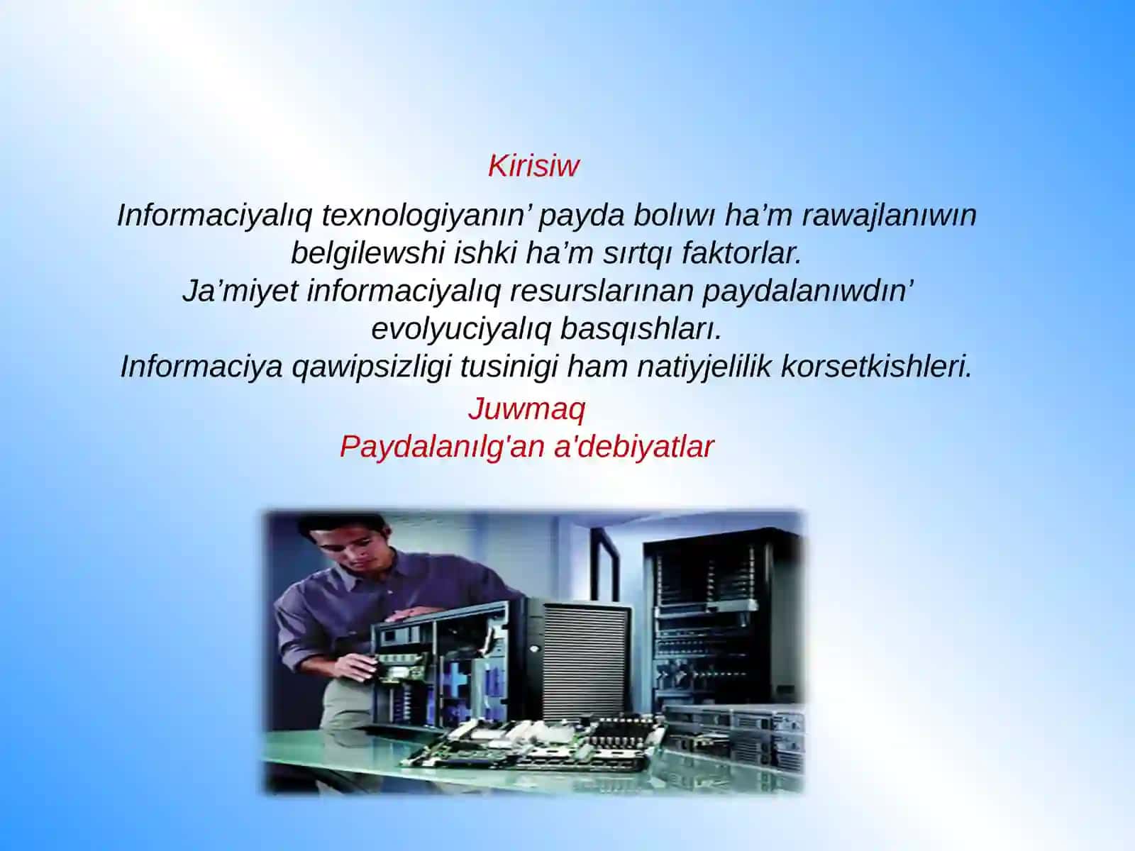 İNFORMATİKA HAMİNFORMACİYALİQTEXNOLOGİYALAR 2