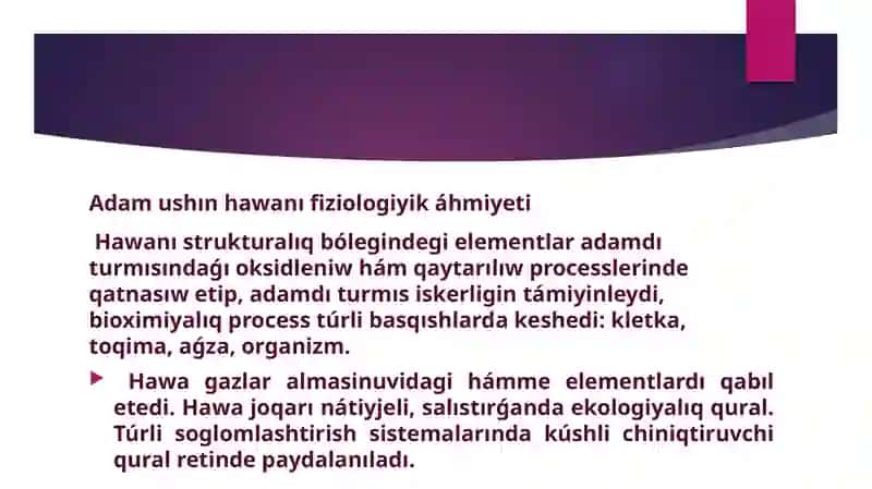 Hawa ortalıgʻı gigienik xarakteristikasi 2