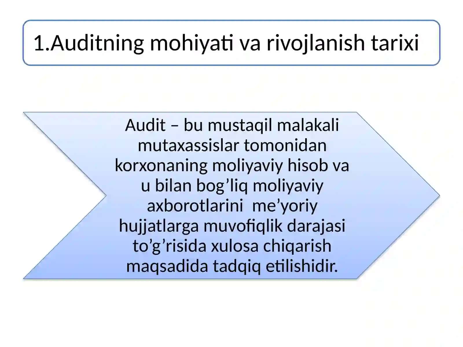 Auditning mohiyati, zarurati va ahmiyati 2