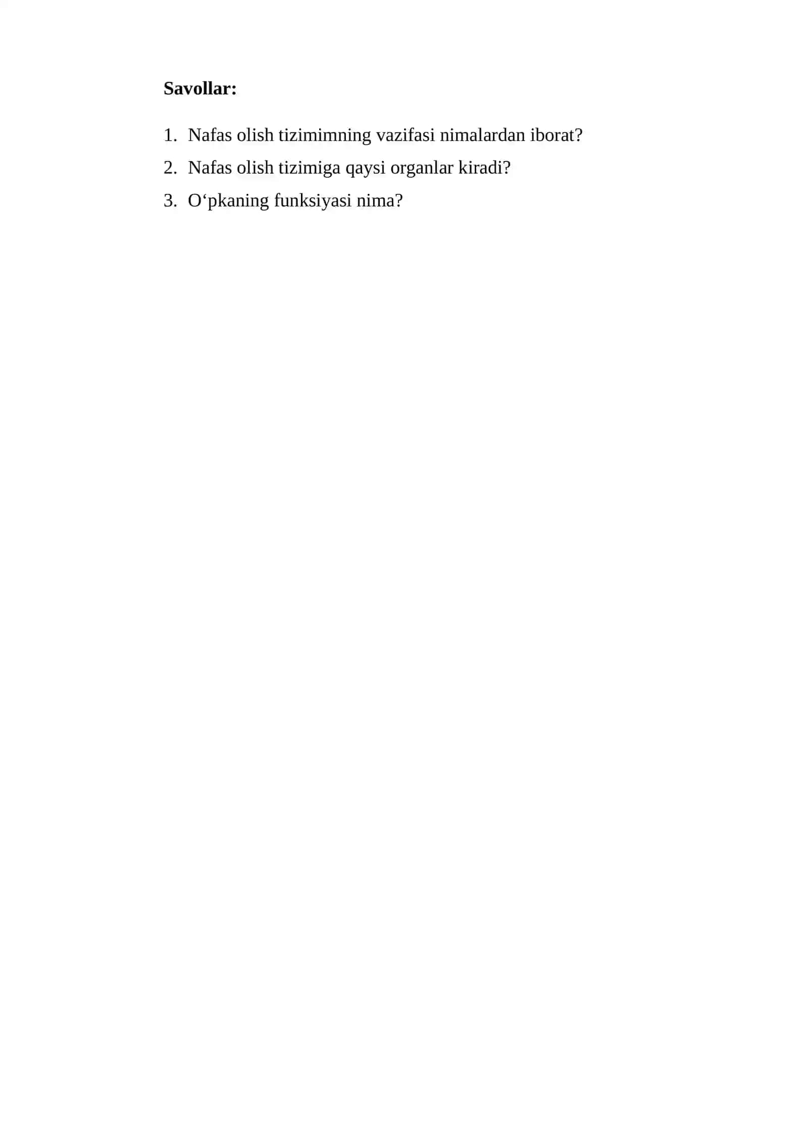 Nafas olish organlari 2