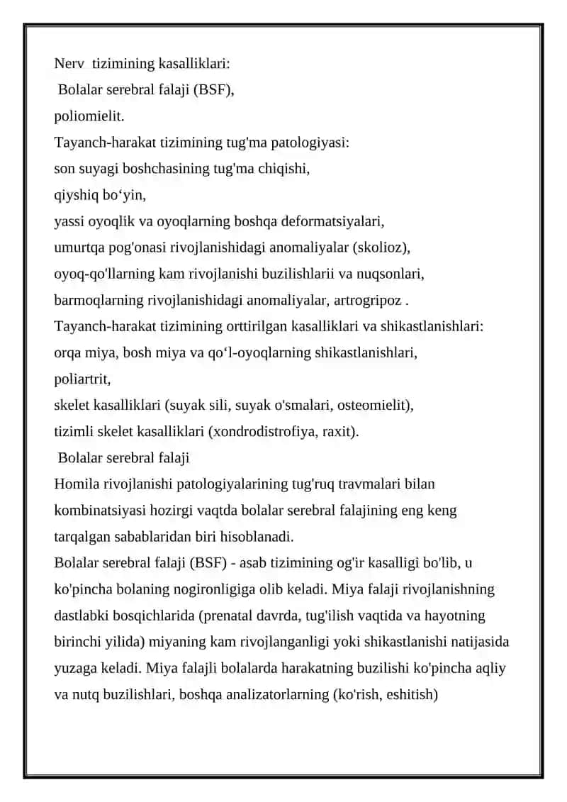 Tayanch-harakat tizimi kasalliklari 2