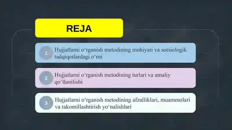Hujjatlarni o‘rganish metodi 2