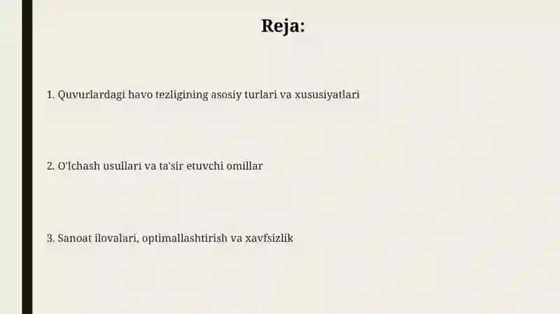 Havoning quvurlardagi tezlik turlari 2