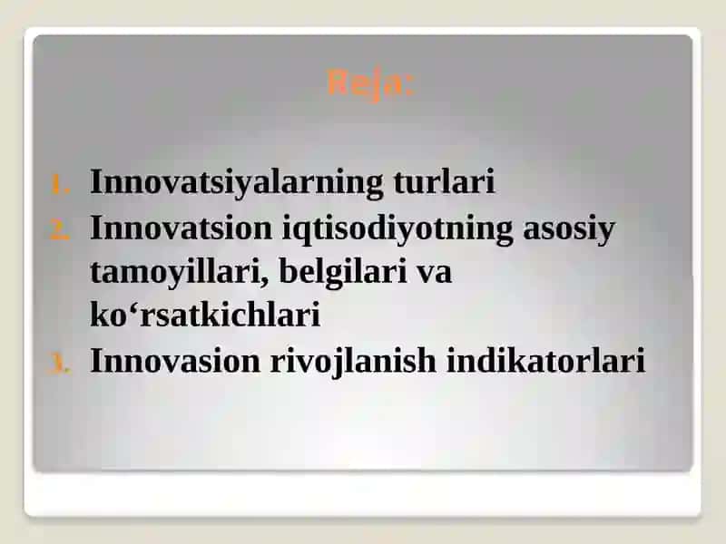 INNOVATSION RIVOJLANISHNING INDIKATORLARI 2
