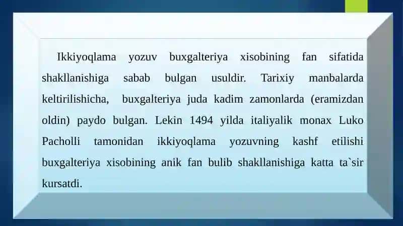 XO‘JALIK OPERATSIYALARIDA IKKIYOQLAMA YOZUV 2