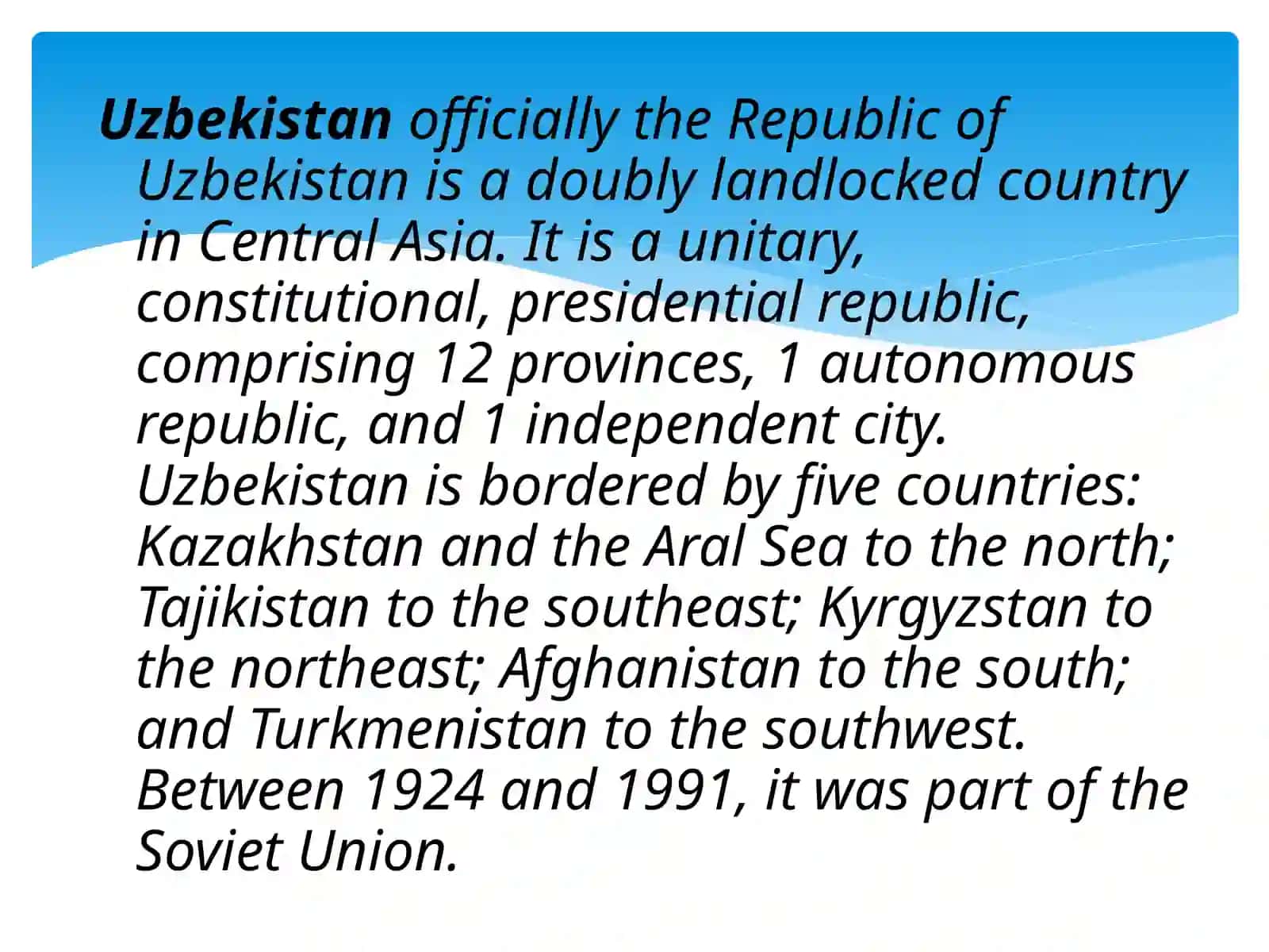 Uzbekistan: brief information and national symbols 2
