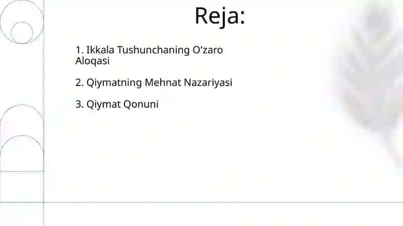 Qiymatning Mehnat Nazariyasi. Qiymat Qonuni 2