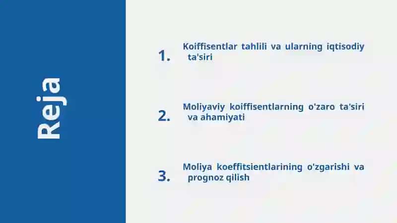 Moliyaviy koiffisentlar o'rtasidagi o'zaro bog'liqlik 2